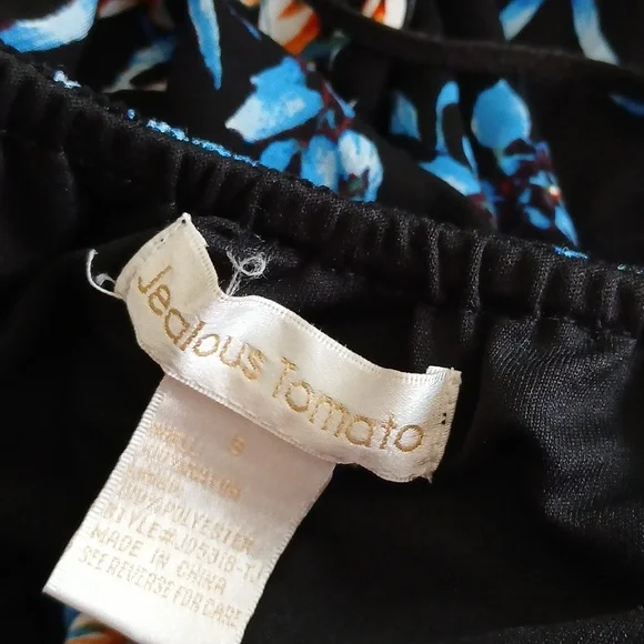 Jealous Tomato blue floral print high low maxi dress size small - Picture 10 of 15